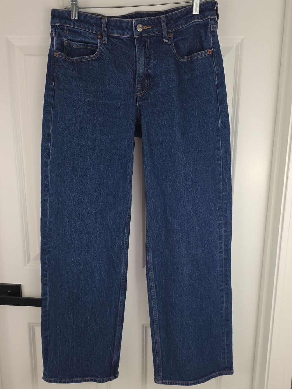 Old Navy Women's Mid Rise Wide Leg Dark Blue Jeans Size 8